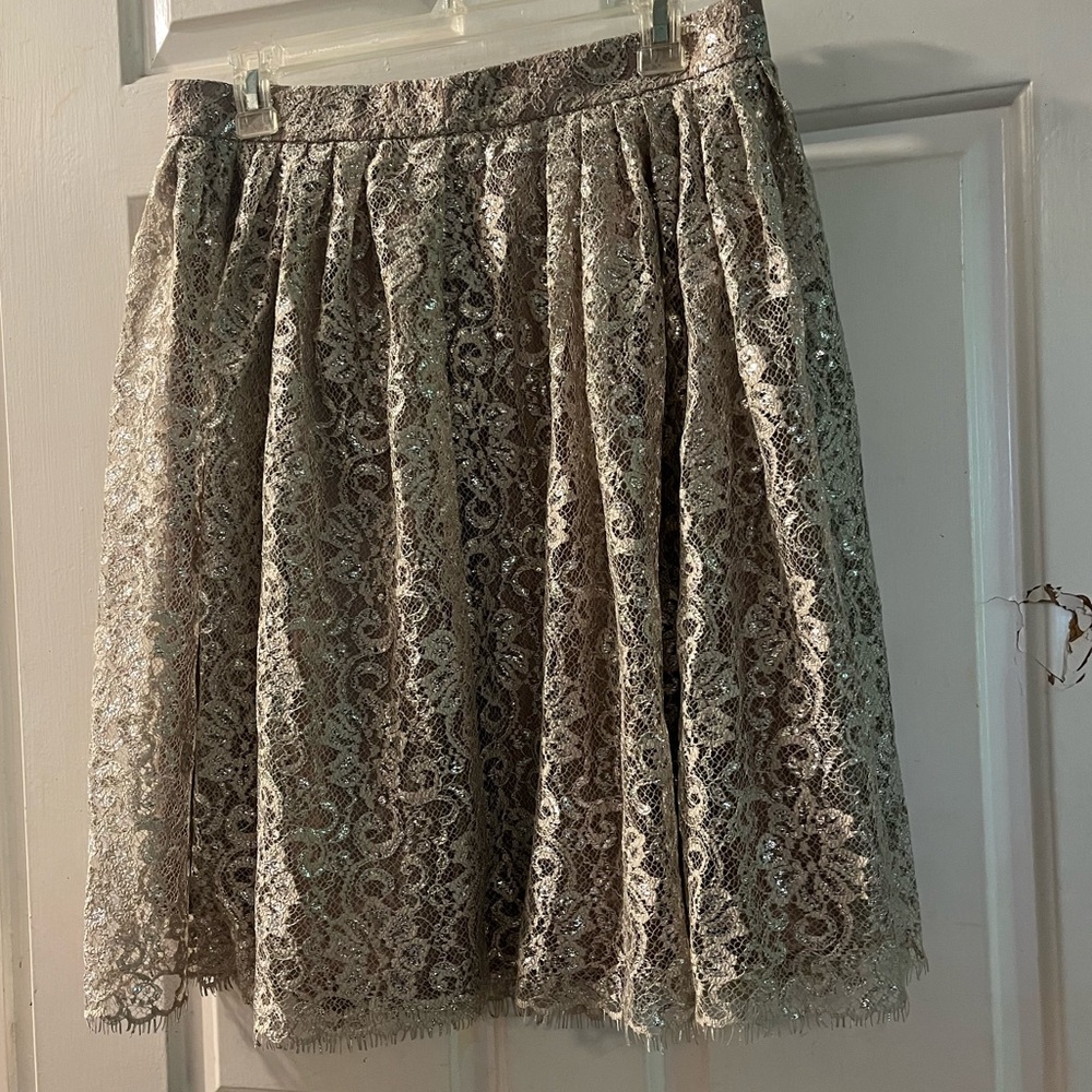 Anthropologie Cream Bubble Mini Skirt
